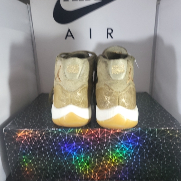 Size 9.5 - Jordan 11 Retro Olive Lux 2018 Custom (Backyard 11s). Mens Size 8Fits - Picture 3 of 12